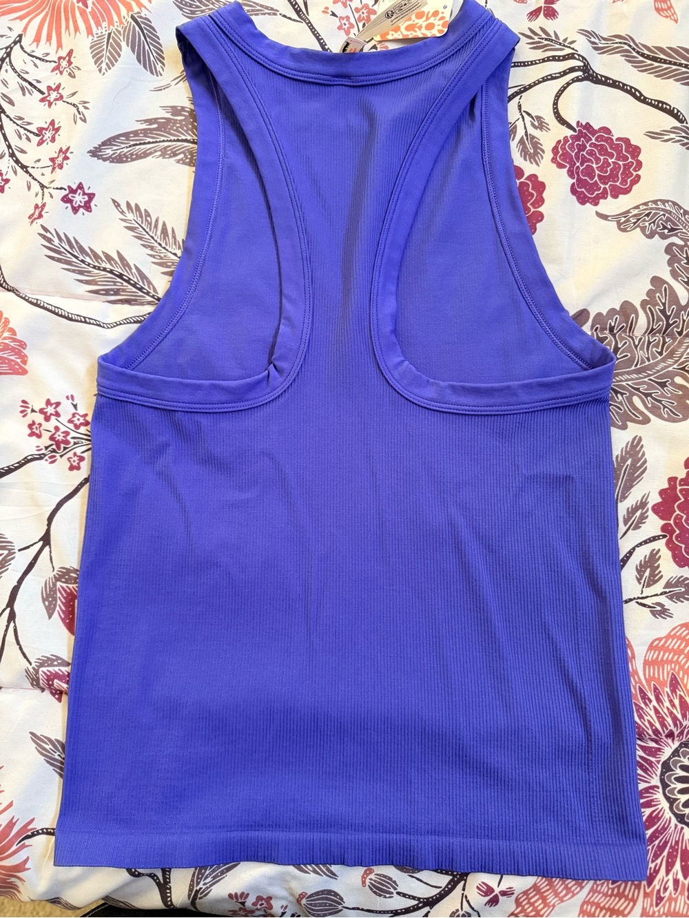 NWT Free People Royal Blue Ribbed Tank Top - Picture 3 of 5